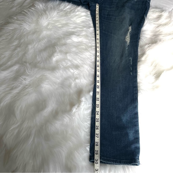 &Denim by H&M Skinny Regular Waist Dark Wash Lightly Distressed Stretch Jeans 18 - Picture 16 of 16